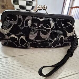 Coach Elegant Black and Gray Clutch Limited Edition Holiday Collection